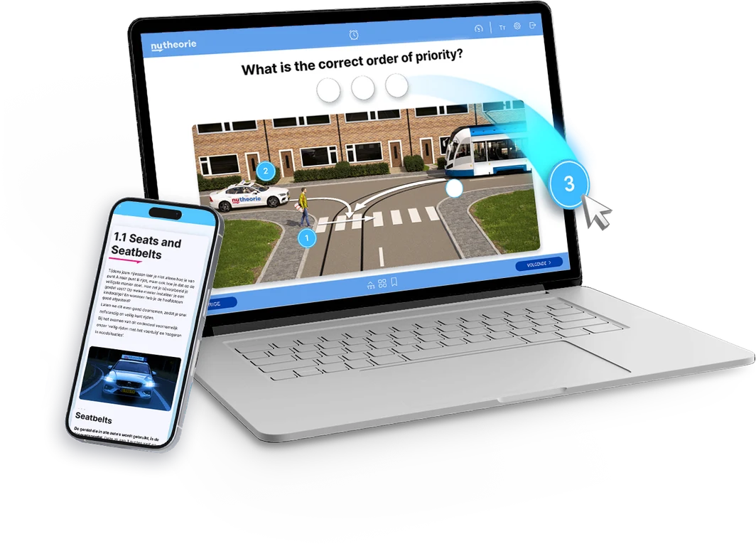 NuTheorie practice exam on a laptop and phone
